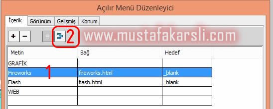 Açılır menü oluşturma 1