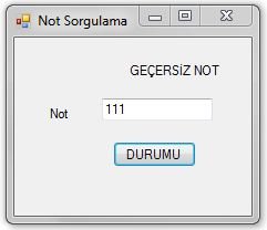 C sharp not sorgulama ekranı