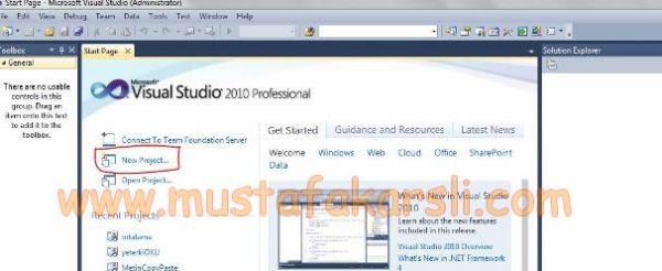 Visual Studio Karşılama Ekranı