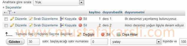Duyurular tablosu