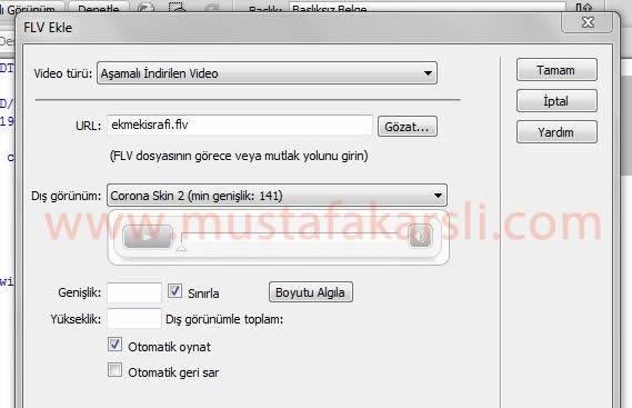 Flv video Ekleme