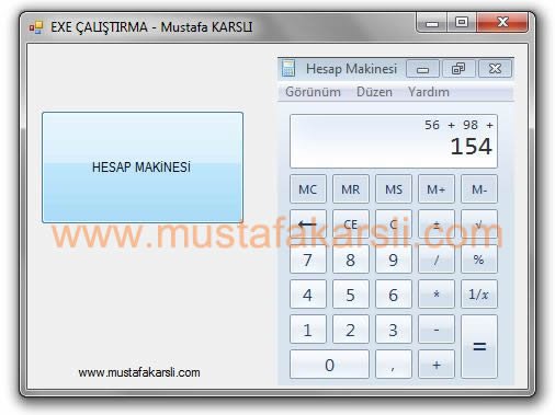 C Sharp Formda exe Çalıştırma