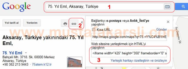 Google Haritası Ekleme