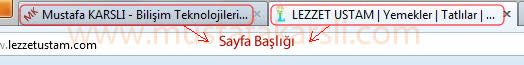 Html Sayfa Başlığı