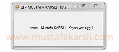 C Sharp Kayan Yazı Programı