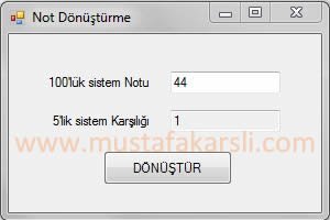 Not Dönüştüren Program