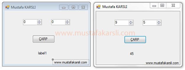 NumericUpDown Çarpma işlemi