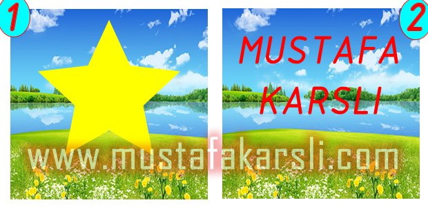 Yazı ve şekil maskeleme resimleri