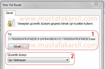 Yeni Yol Kuralı Ekle