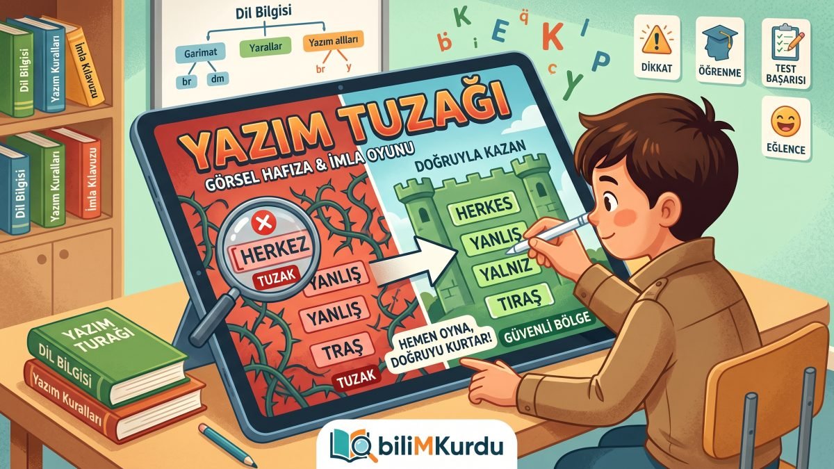 Yazım Tuzağı Oyunu: Görsel Hafıza ve İmla Kurallarına Hâkimiyet
